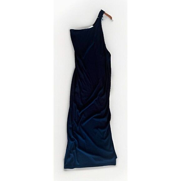 Free People Dress Large Black Knit One Shoulder Side Slit Beach Midi Holiday.  J - Picture 1 of 5